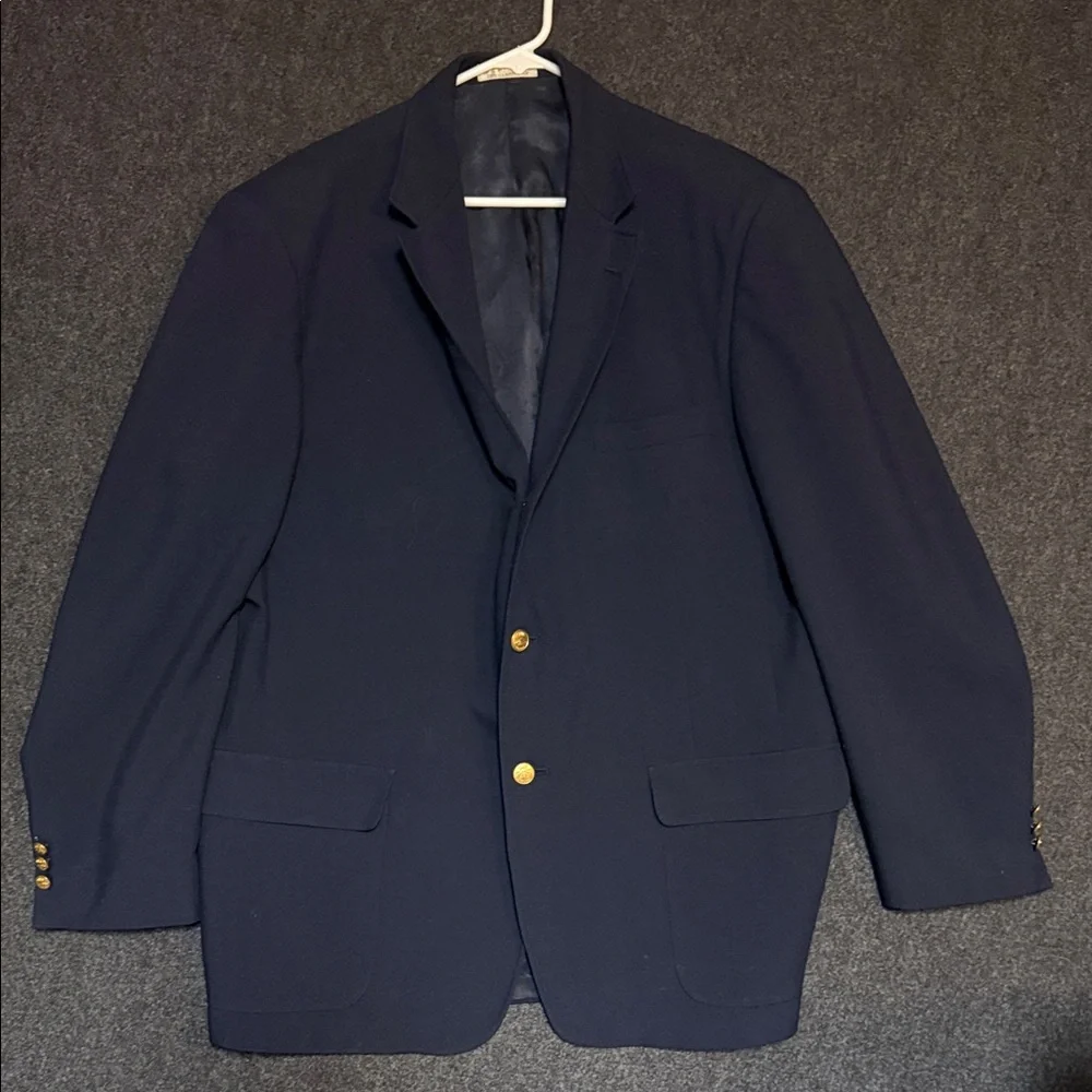 Vintage Orvis Navy Blazer with Gold Buttons 46L